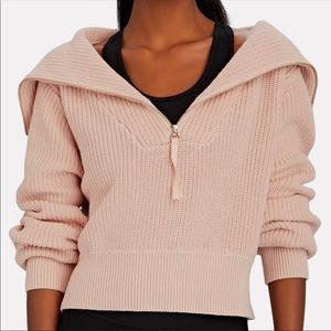 Varley Half Zip Knit Pullover chunky sweater pink XL